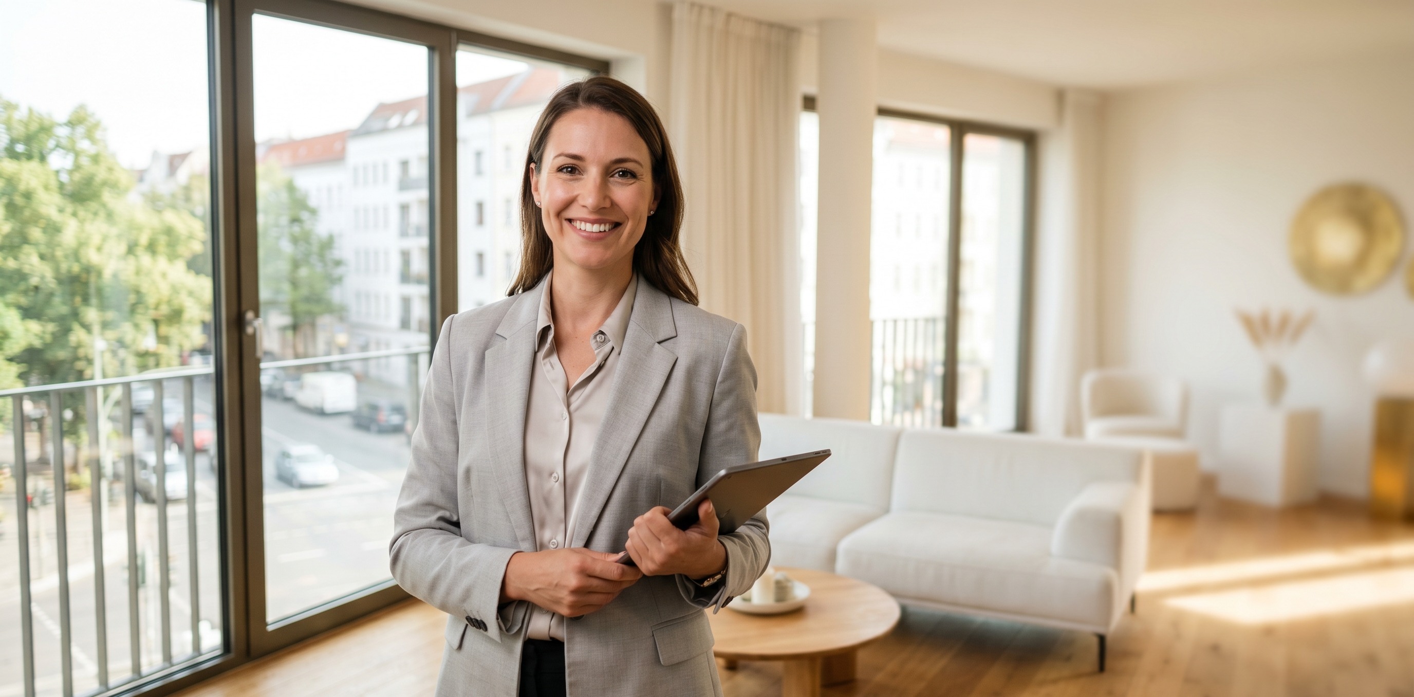 CREO Beraterin in einer modernen Berliner Wohnung